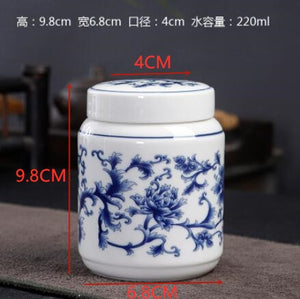 Chinese Blue and White Porcelain Ceramics Tea Caddy Tieguanyin Sealed Containers Travel Tea Bag Storage Box Coffee Canister acacuss