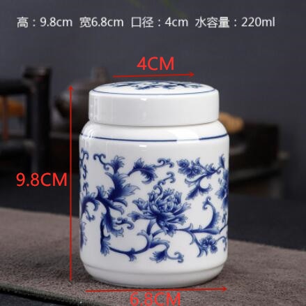 Chinese Blue and White Porcelain Ceramics Tea Caddy Tieguanyin Sealed Containers Travel Tea Bag Storage Box Coffee Canister acacuss