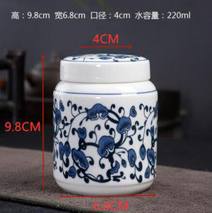Chinese Blue and White Porcelain Ceramics Tea Caddy Tieguanyin Sealed Containers Travel Tea Bag Storage Box Coffee Canister acacuss