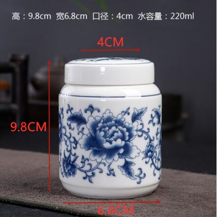 Chinese Blue and White Porcelain Ceramics Tea Caddy Tieguanyin Sealed Containers Travel Tea Bag Storage Box Coffee Canister acacuss
