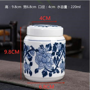 Chinese Blue and White Porcelain Ceramics Tea Caddy Tieguanyin Sealed Containers Travel Tea Bag Storage Box Coffee Canister acacuss