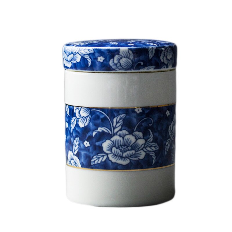 Chinese Blue and White Porcelain Sealed Tea Caddy Household Ceramics Storage Tank Travel Tea Bag Kitchen Spice Organizer acacuss