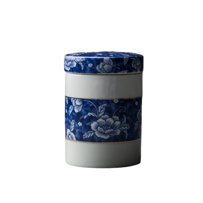 Chinese Blue and White Porcelain Sealed Tea Caddy Household Ceramics Storage Tank Travel Tea Bag Kitchen Spice Organizer acacuss
