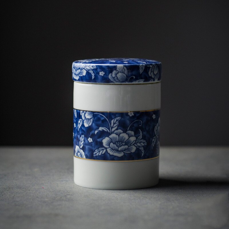 Chinese Blue and White Porcelain Sealed Tea Caddy Household Ceramics Storage Tank Travel Tea Bag Kitchen Spice Organizer acacuss