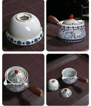 Chinese Ceramic Portable Travel Tea Set 360 acacuss
