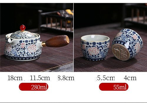 Chinese Ceramic Portable Travel Tea Set 360 acacuss