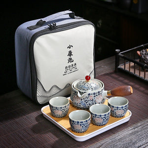 Chinese Ceramic Portable Travel Tea Set 360 acacuss