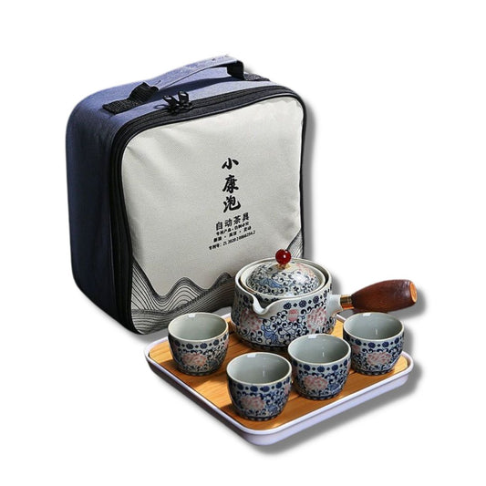Chinese Ceramic Portable Travel Tea Set 360 acacuss