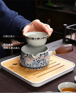 Chinese Ceramic Portable Travel Tea Set 360 acacuss