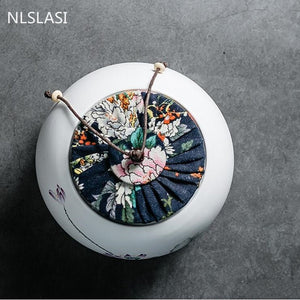 Chinese Ceramic Tea Caddy Large Capacity sealed Storage tank travel Portable Tea Boxes tea containers coffee canister Candy jar acacuss