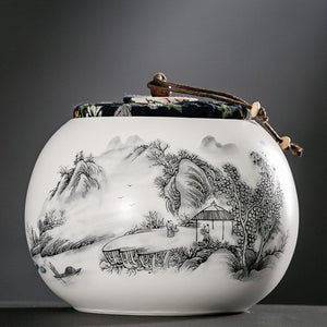 Chinese Ceramic Tea Caddy Large Capacity sealed Storage tank travel Portable Tea Boxes tea containers coffee canister Candy jar acacuss