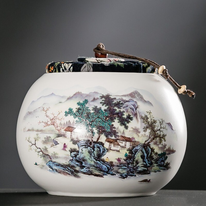 Chinese Ceramic Tea Caddy Large Capacity sealed Storage tank travel Portable Tea Boxes tea containers coffee canister Candy jar acacuss