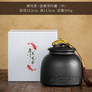 Chinese Ceramic Tea Cans Large Airtight Jar Tea Box Storage Jar Tea Caddy Tea Container Food Organizer Candy Jars Storage Bottle acacuss