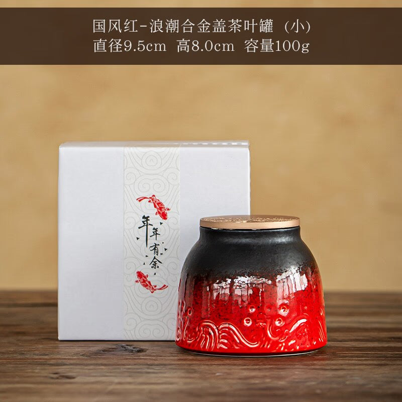 Chinese Ceramic Tea Cans Large Airtight Jar Tea Box Storage Jar Tea Caddy Tea Container Food Organizer Candy Jars Storage Bottle acacuss