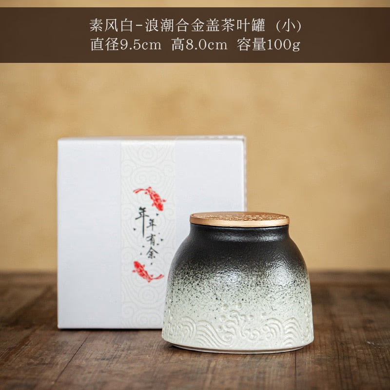Chinese Ceramic Tea Cans Large Airtight Jar Tea Box Storage Jar Tea Caddy Tea Container Food Organizer Candy Jars Storage Bottle acacuss
