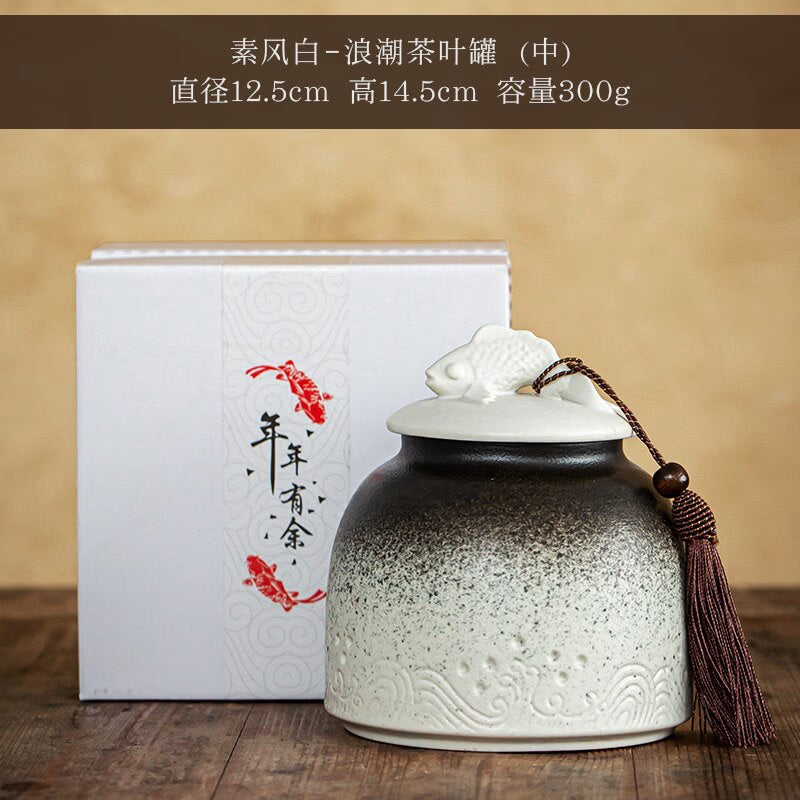 Chinese Ceramic Tea Cans Large Airtight Jar Tea Box Storage Jar Tea Caddy Tea Container Food Organizer Candy Jars Storage Bottle acacuss