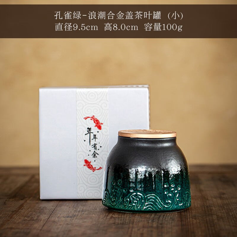 Chinese Ceramic Tea Cans Large Airtight Jar Tea Box Storage Jar Tea Caddy Tea Container Food Organizer Candy Jars Storage Bottle acacuss