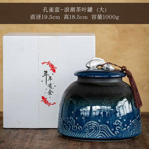 Chinese Ceramic Tea Cans Large Airtight Jar Tea Box Storage Jar Tea Caddy Tea Container Food Organizer Candy Jars Storage Bottle acacuss