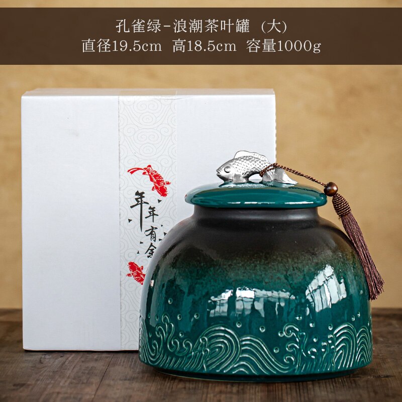 Chinese Ceramic Tea Cans Large Airtight Jar Tea Box Storage Jar Tea Caddy Tea Container Food Organizer Candy Jars Storage Bottle acacuss