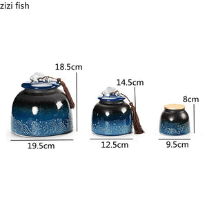 Chinese Ceramic Tea Cans Large Airtight Jar Tea Box Storage Jar Tea Caddy Tea Container Food Organizer Candy Jars Storage Bottle acacuss