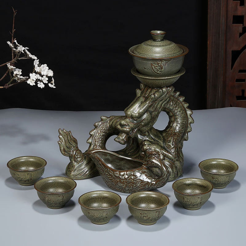Chinese Dragon TeaPot |  Vintage Tea Set | Kung fu Tea Set acacuss