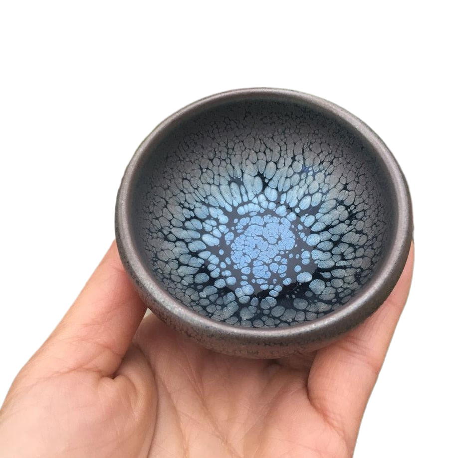 Chinese Jian kiln tea bowl with oilspot glaze Small Tenmoku Tea Cup Natural Ceramic High Temporature Fired Eco-friendly acacuss