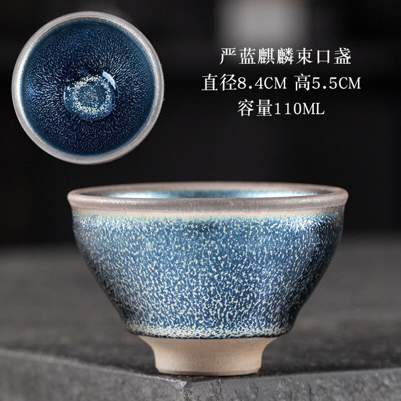 Chinese Jian kiln tea bowl with oilspot glaze Small Tenmoku Tea Cup Natural Ceramic High Temporature Fired Eco-friendly acacuss