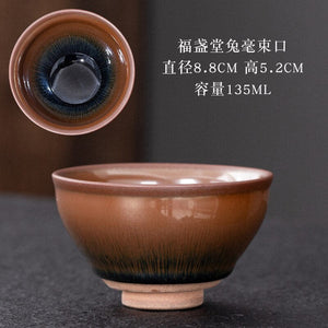 Chinese Jian kiln tea bowl with oilspot glaze Small Tenmoku Tea Cup Natural Ceramic High Temporature Fired Eco-friendly acacuss