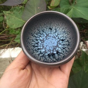 Chinese Jian kiln tea bowl with oilspot glaze Small Tenmoku Tea Cup Natural Ceramic High Temporature Fired Eco-friendly acacuss