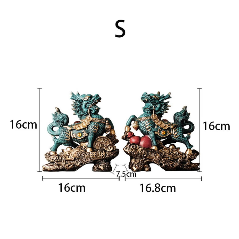 Chinese Kirin Lucky Statue Domineering Animal Home Living Room Decoration Resin Modern Art Sculpture Accessories Gift Statue acacuss