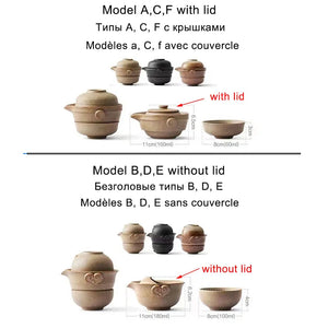Chinese Kung Fu Tea Set 1teapot 2teacups Travel Ceramic Pottery Tea Cups  For Teaware Outdoor Tea Cups Of Tea Ceremony acacuss