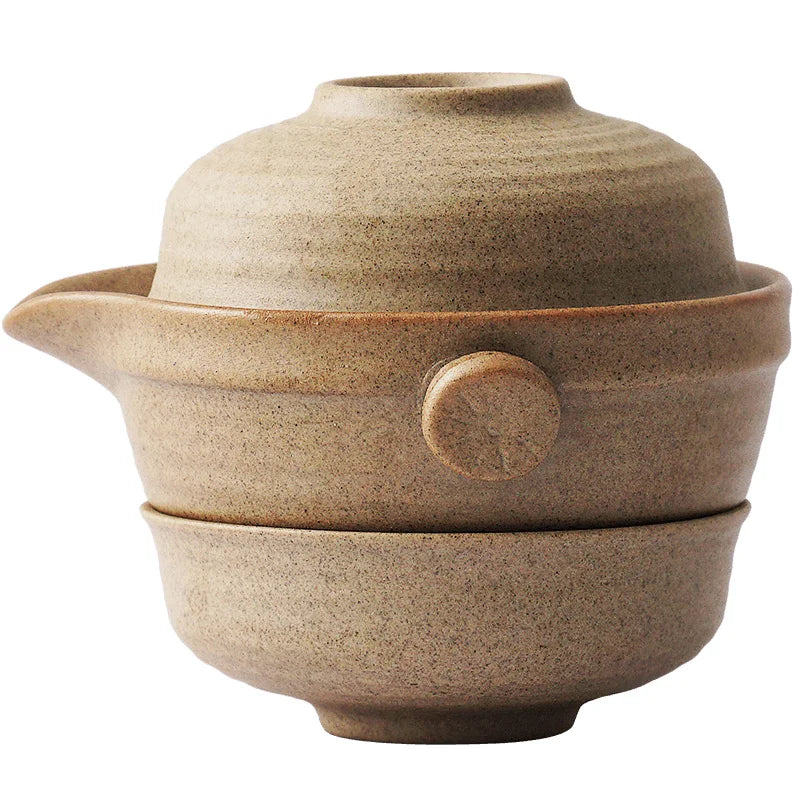 Chinese Kung Fu Tea Set 1teapot 2teacups Travel Ceramic Pottery Tea Cups  For Teaware Outdoor Tea Cups Of Tea Ceremony acacuss
