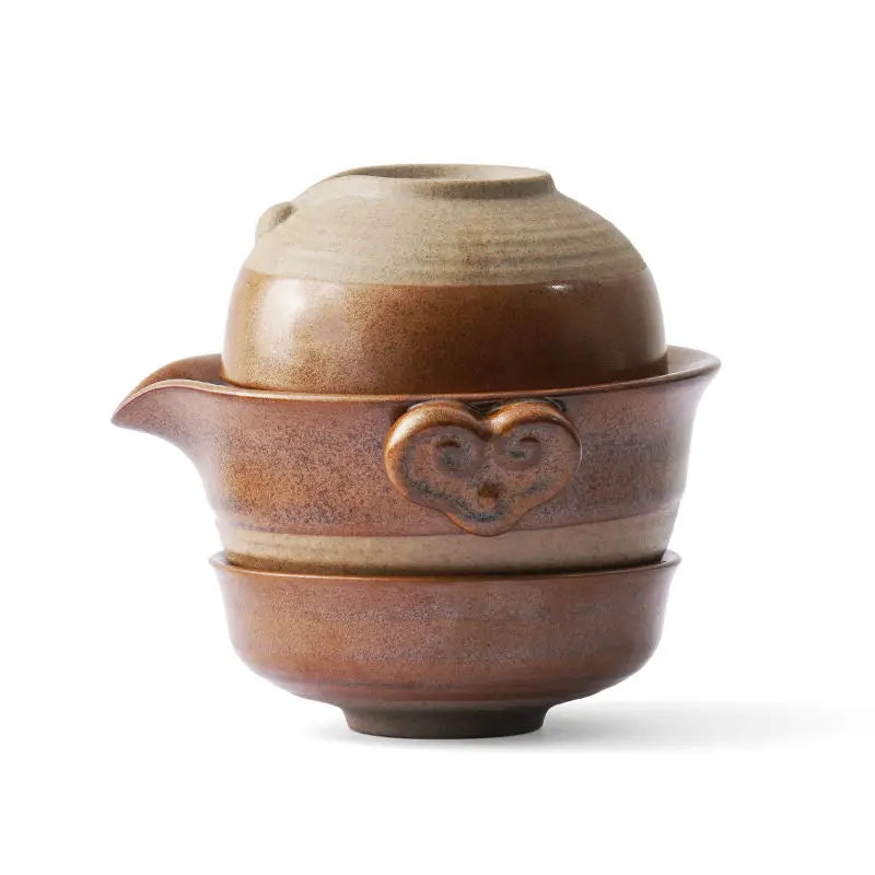 Chinese Kung Fu Tea Set 1teapot 2teacups Travel Ceramic Pottery Tea Cups  For Teaware Outdoor Tea Cups Of Tea Ceremony acacuss