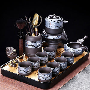 Chinese Kung Fu Tea Set Teapot Gaiwan Complete Yixing Traditional Puer Tea Cup Set Gift Ceremony Taza De Te Kitchen Drinkware acacuss