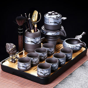 Chinese Kung Fu Tea Set Teapot Gaiwan Complete Yixing Traditional Puer Tea Cup Set Gift Ceremony Taza De Te Kitchen Drinkware acacuss