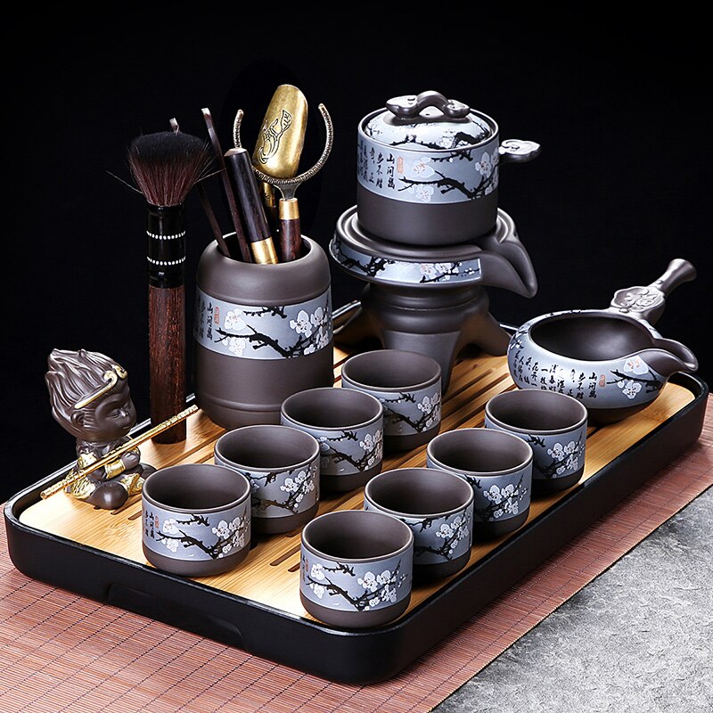 Chinese Kung Fu Tea Set Teapot Gaiwan Complete Yixing Traditional Puer Tea Cup Set Gift Ceremony Taza De Te Kitchen Drinkware acacuss