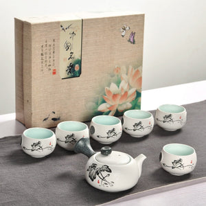 Chinese Kung Fu Tea Set White Ceramic Portable Teapot Porcelain Teaset Gaiwan Tea Cups Of Tea Ceremony Tea Pot acacuss
