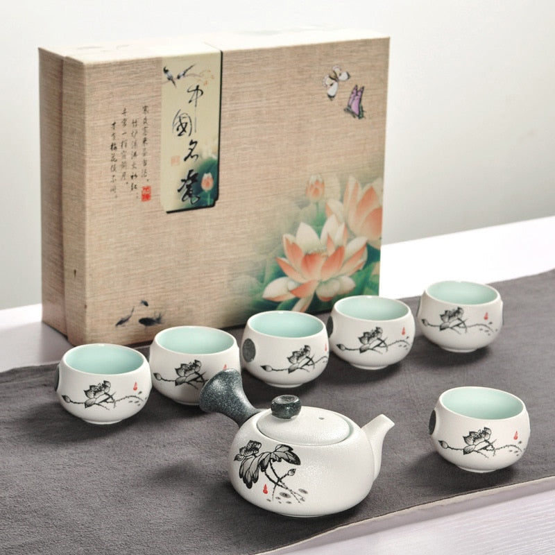 Chinese Kung Fu Tea Set White Ceramic Portable Teapot Porcelain Teaset Gaiwan Tea Cups Of Tea Ceremony Tea Pot acacuss