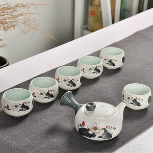 Chinese Kung Fu Tea Set White Ceramic Portable Teapot Porcelain Teaset Gaiwan Tea Cups Of Tea Ceremony Tea Pot acacuss