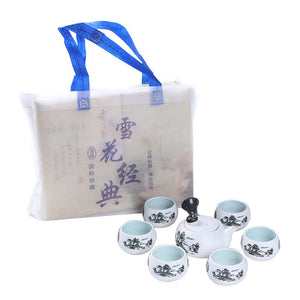 Chinese Kung Fu Tea Set White Ceramic Portable Teapot Porcelain Teaset Gaiwan Tea Cups Of Tea Ceremony Tea Pot acacuss