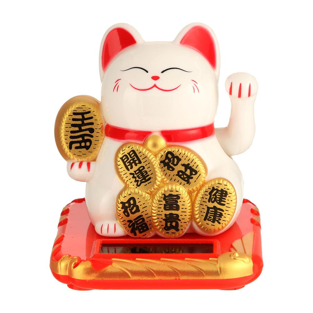 Chinese Lucky Cat Wealth Waving Shaking Hand Fortune Welcome Cat Home Craft acacuss