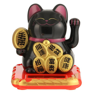 Chinese Lucky Cat Wealth Waving Shaking Hand Fortune Welcome Cat Home Craft acacuss