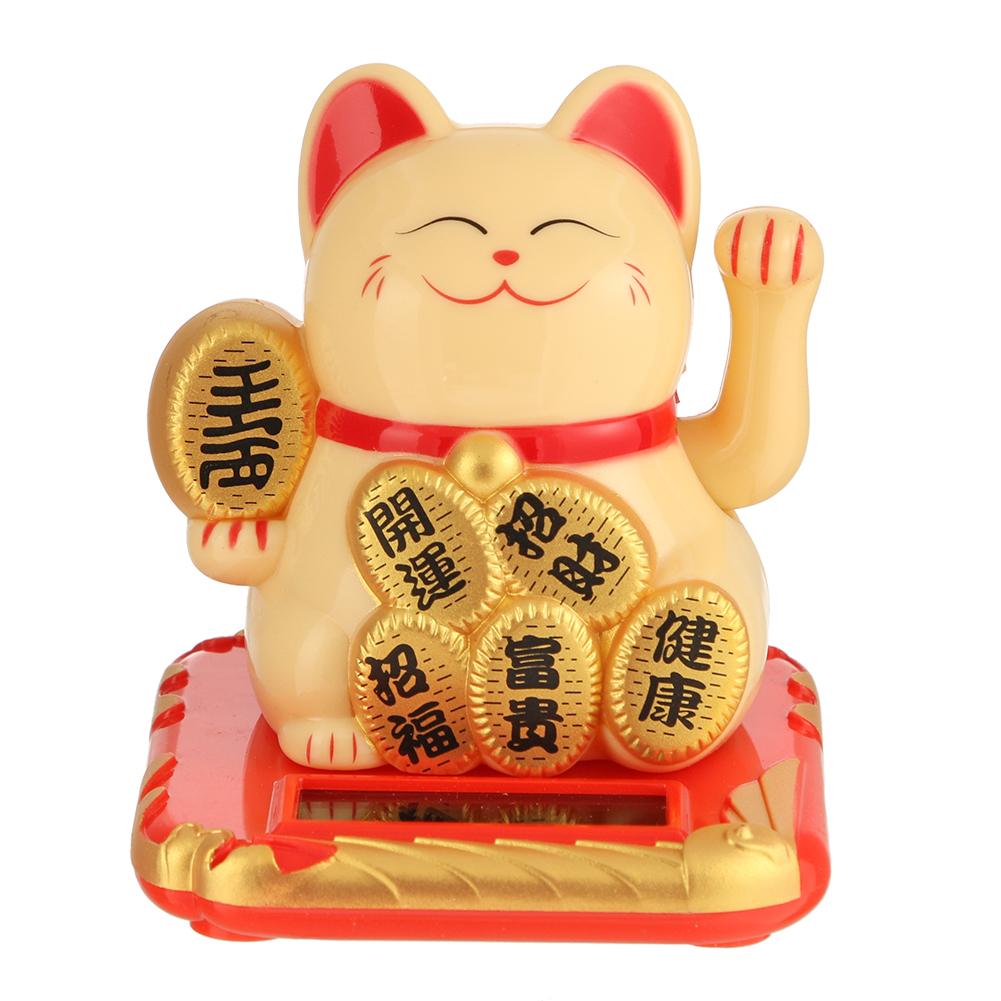 Chinese Lucky Cat Wealth Waving Shaking Hand Fortune Welcome Cat Home Craft acacuss