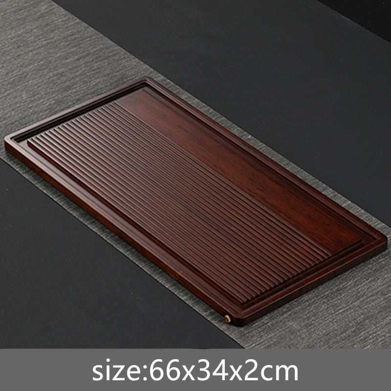 Chinese Natural Bamboo tea tray Drainage water storage Dual-use Living room Tea table Accessories Household Tea Board Chahai acacuss