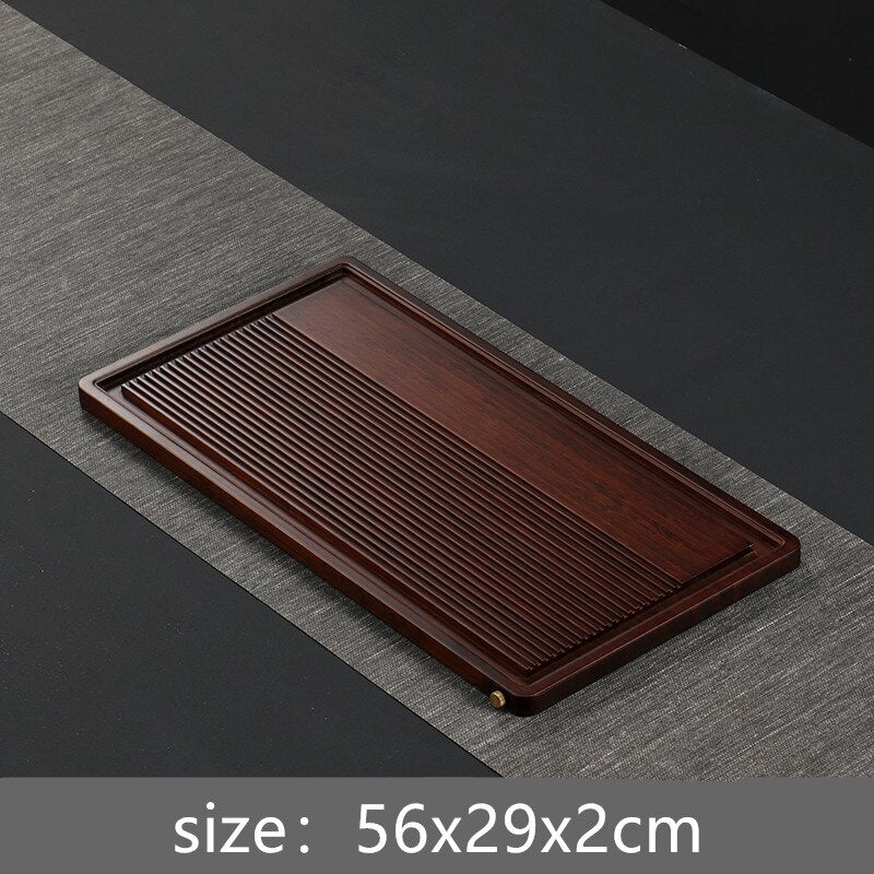 Chinese Natural Bamboo tea tray Drainage water storage Dual-use Living room Tea table Accessories Household Tea Board Chahai acacuss