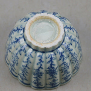 Chinese Old Blue and White Flower Pattern Lotus-Mouth Porcelain Tea/wine Cup Desk Decoration Home Decor acacuss