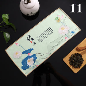Chinese Painted Thick Tea Towel Super Absorbent High-end Tea Set Accessories Table Mats Professional RagTea Napkin acacuss