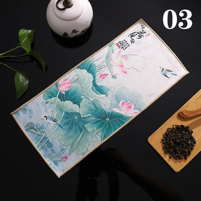 Chinese Painted Thick Tea Towel Super Absorbent High-end Tea Set Accessories Table Mats Professional RagTea Napkin acacuss