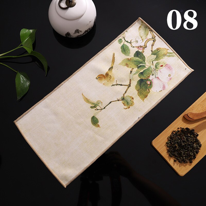 Chinese Painted Thick Tea Towel Super Absorbent High-end Tea Set Accessories Table Mats Professional RagTea Napkin acacuss