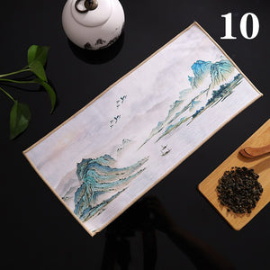 Chinese Painted Thick Tea Towel Super Absorbent High-end Tea Set Accessories Table Mats Professional RagTea Napkin acacuss